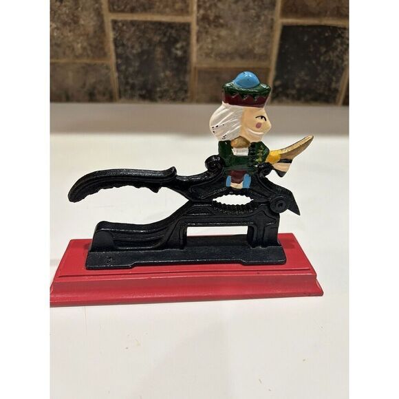 Vintage Cast Iron Hand Painted Nutcracker Table Top Heavy Duty 7" Christmas - Picture 1 of 6